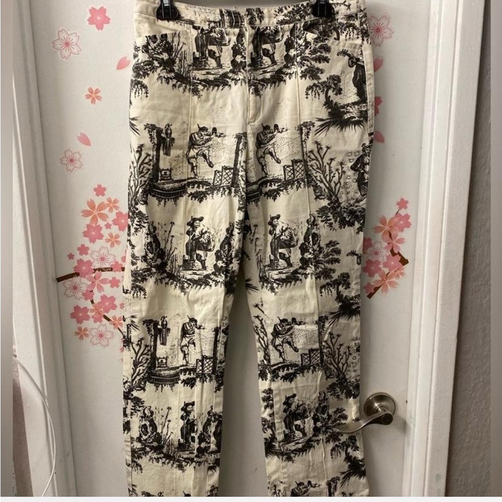 Black and Cream Toile Print Pants mossimo y2k trousers straight leg vintage